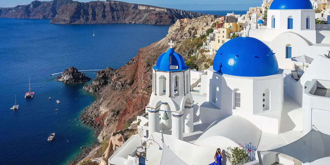 Uitzicht op Santorini